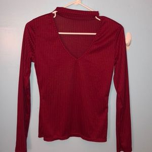 Cut out long sleeve shirt